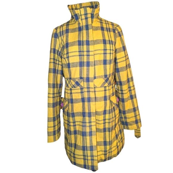 Vintage y2K yellow‎ and blue Xhilaration checkered wool jacket - Picture 1 of 7